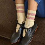 Women's Cotton Her Varsity Socks - Rose