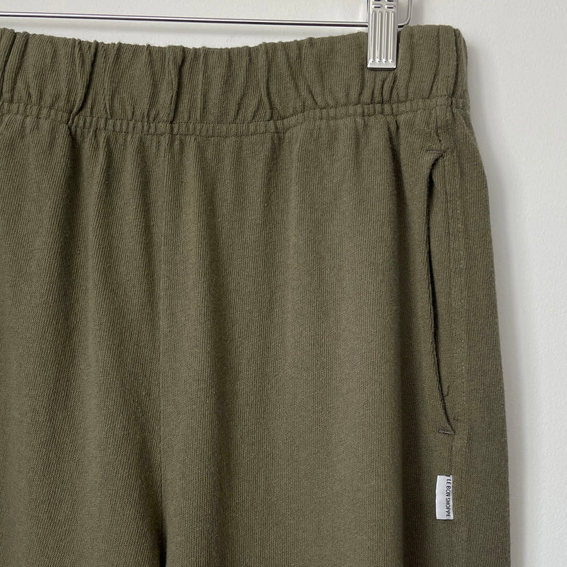 Womens Cotton Balloon Pants - Olive Green