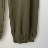 Womens Cotton Balloon Pants - Olive Green