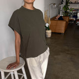 Womens Cotton Jeanne Tee - Olive Green