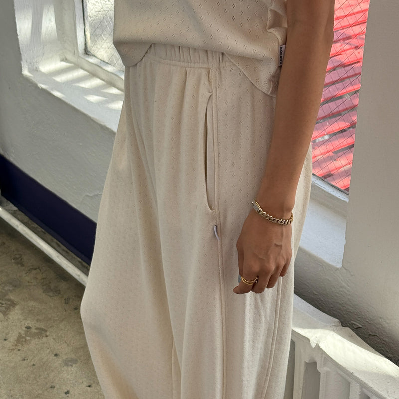 Women's Cotton Pointelle Balloon Pants - Naturel