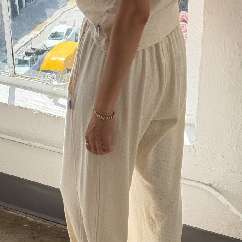 Women's Cotton Pointelle Balloon Pants - Naturel