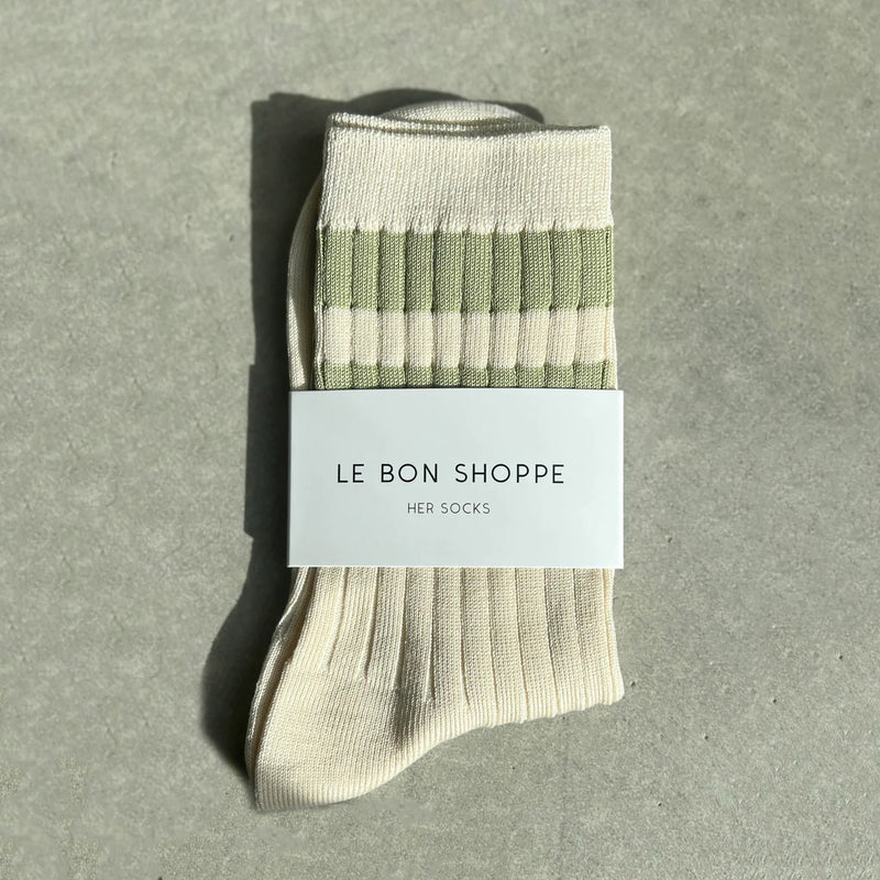 Women's Cotton Her Varsity Socks - Guacamole