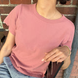 Women's Cotton Little Boy Tee - Clay