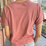 Women's Cotton Little Boy Tee - Clay