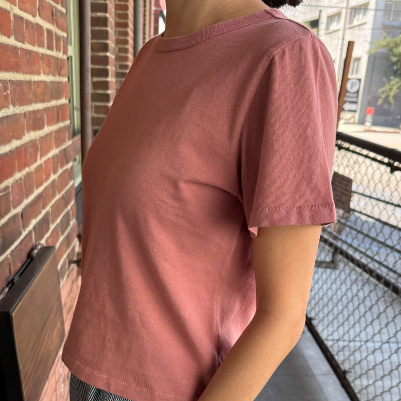 Women's Cotton Little Boy Tee - Clay