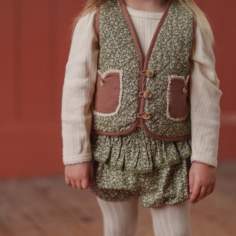 Cotton Quilted Bay Waistcoat - Combe Floral