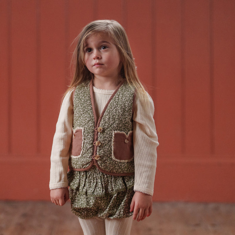 Cotton Quilted Bay Waistcoat - Combe Floral