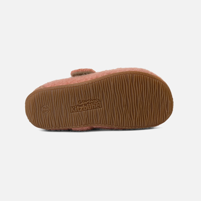 Boiled Wool Ballerina Slipper Shoe - Peach Kitten