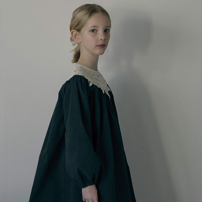 Cotton Corduroy Grandis Dress - Charcoal