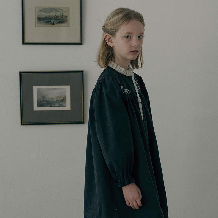 Cotton Corduroy Noir Dress - Charcoal