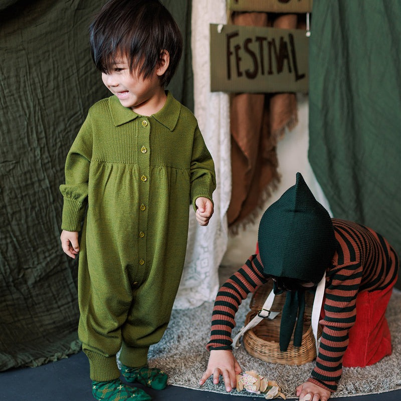 Baby & Kids Merino Wool Artist Romper - Lichen