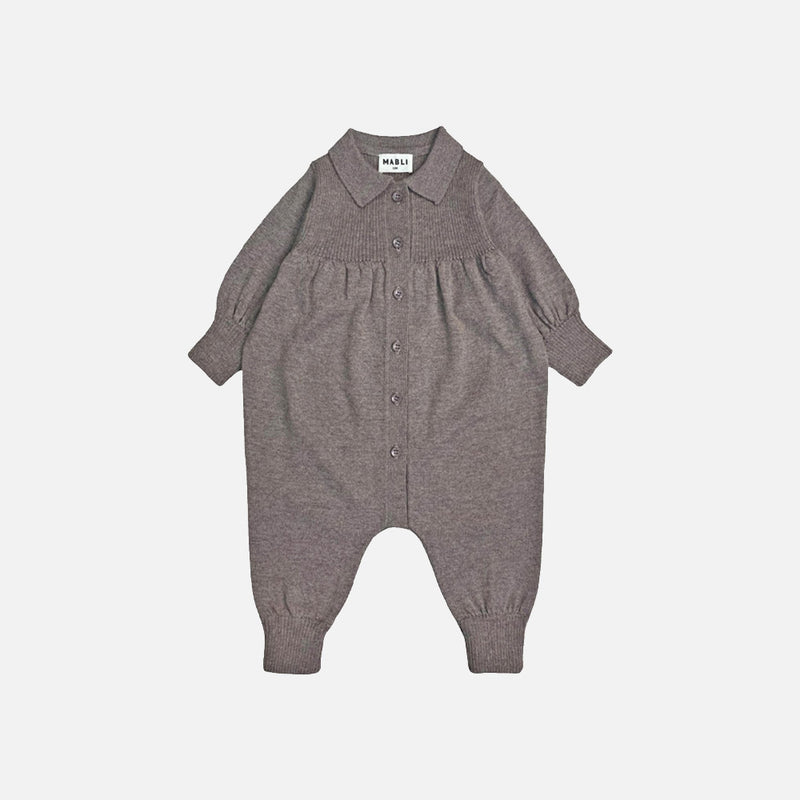 Baby & Kids Merino Wool Artist Romper - Tapir
