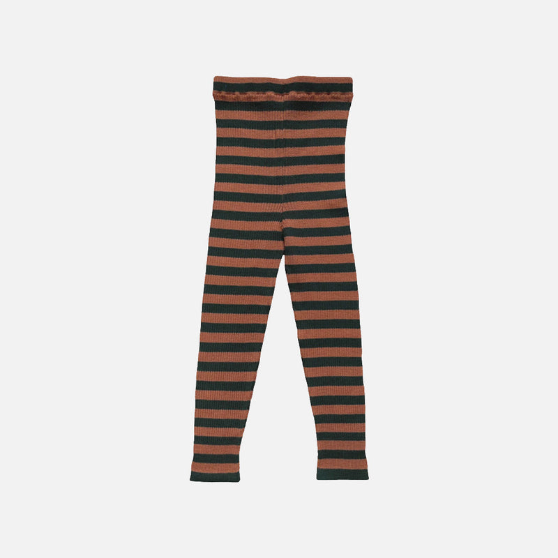 Baby & Kids Merino Wool Skinny Rib Leggings - Ivy/Sandalwood