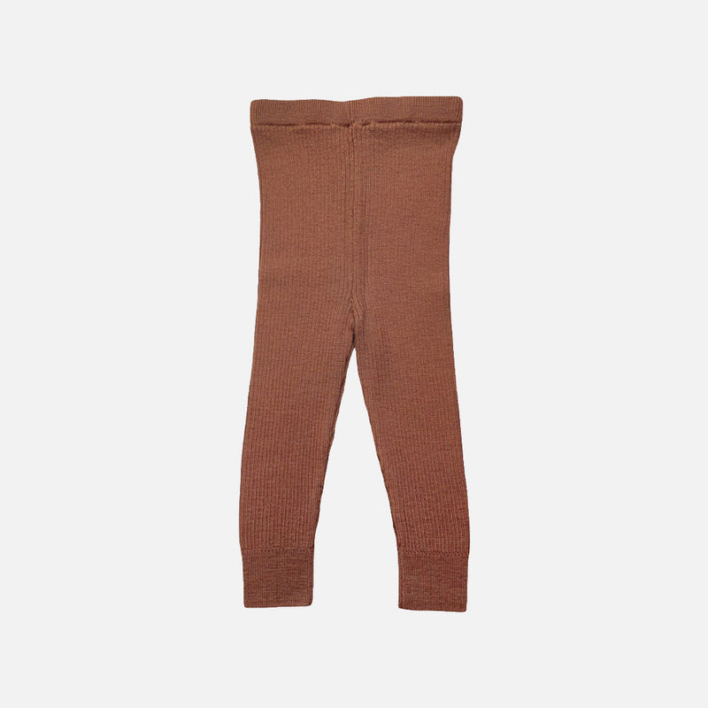 Baby & Kids Merino Wool Skinny Rib Leggings - Sandalwood