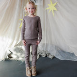 Baby & Kids Merino Wool Skinny Rib Leggings - Tapir