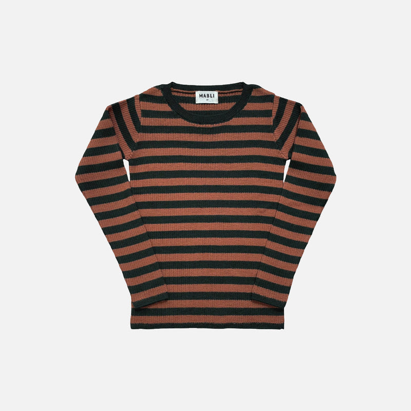 Baby & Kids Merino Wool Skinny Rib Top - Ivy/Sandalwood