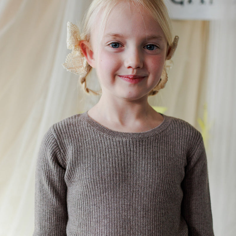 Baby & Kids Merino Wool Skinny Rib Top - Tapir