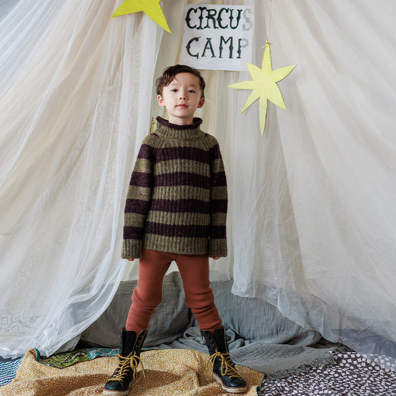 Baby & Kids Merino Wool Skinny Rib Leggings - Sandalwood