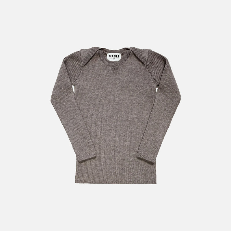 Baby & Kids Merino Wool Skinny Rib Top - Tapir