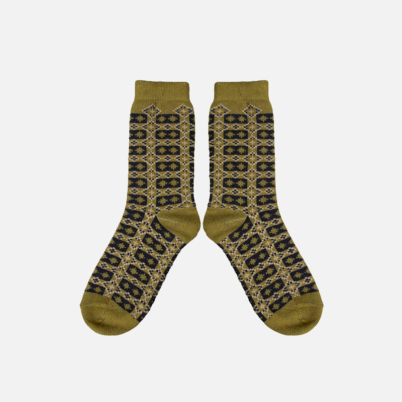 Adults Merino Wool Brae Socks - Golden Olive