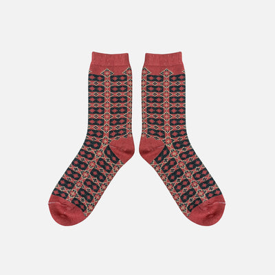 Adults Merino Wool Brae Socks - Winter Rose