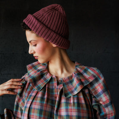 Women's Merino Wool Coblyn Beanie - Damson