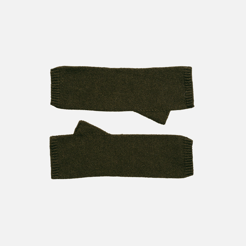 Women's Cashmere Cairn Wristwarmers - Dark Forest