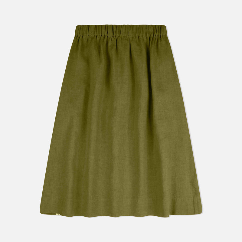 Women's Linen Midi Skirt - Cardamom