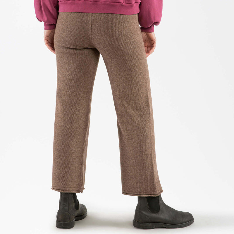 Women's Lambswool/Cotton Trousers - Sepia