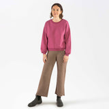 Women's Lambswool/Cotton Trousers - Sepia