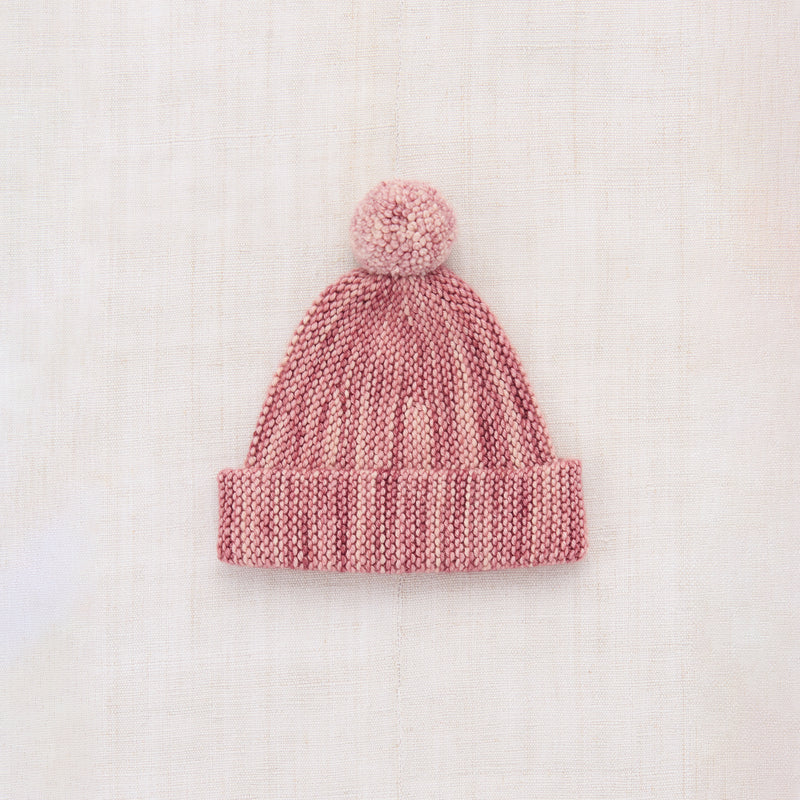 Baby Merino Wool Garter Hat - Prairie Rose