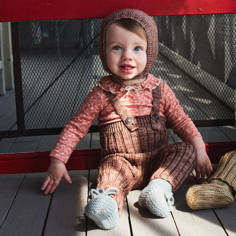 Baby Merino Wool Rib Longies - Affogato