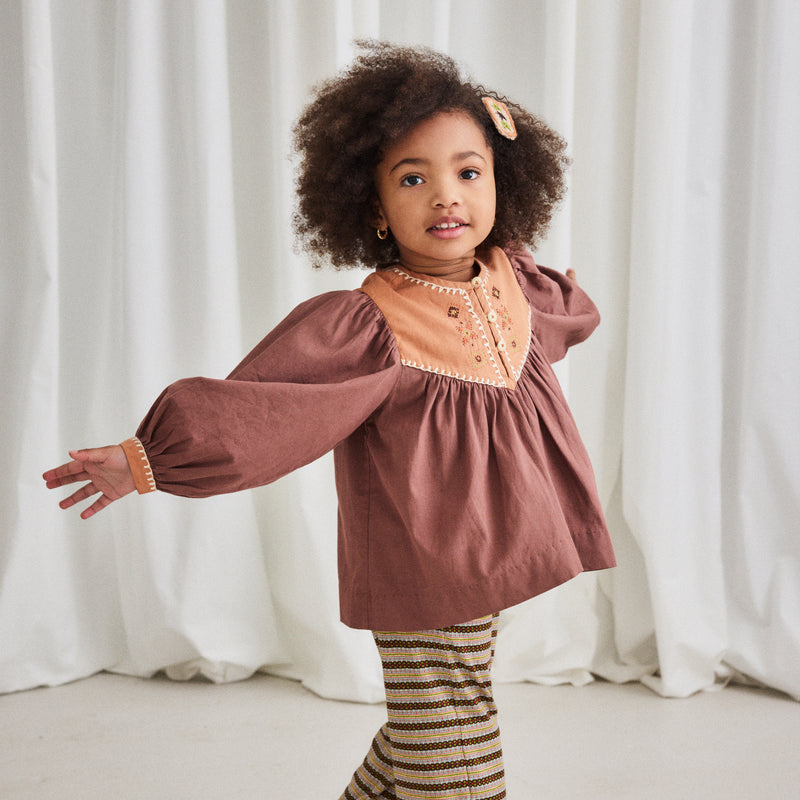 Cotton Poplin Bettina Top - Mousse