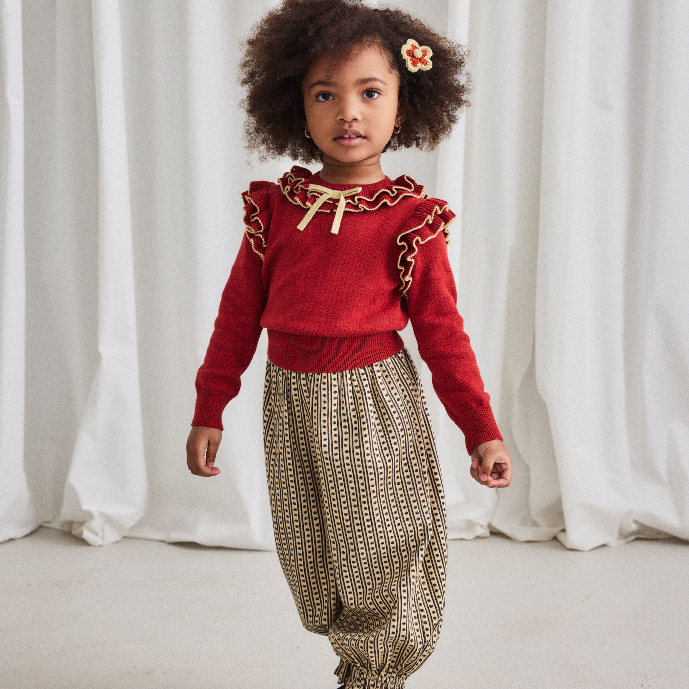 Cotton Twill Zuzu Pant in Raffia Little House Floral print in
