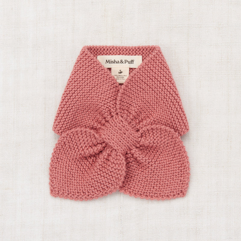 Handknit Merino Wool Sledding Scarf - Rosewood