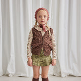 Handknit Merino Wool Augie Popcorn Vest - Affogato