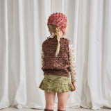 Handknit Merino Wool Augie Popcorn Vest - Affogato