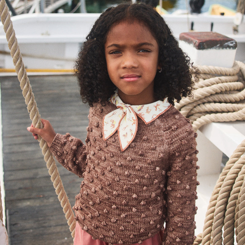 Handknit Merino Wool Original Popcorn Sweater - Affogato