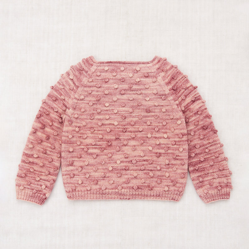 Handknit Merino Wool Original Popcorn Sweater - Prairie Rose