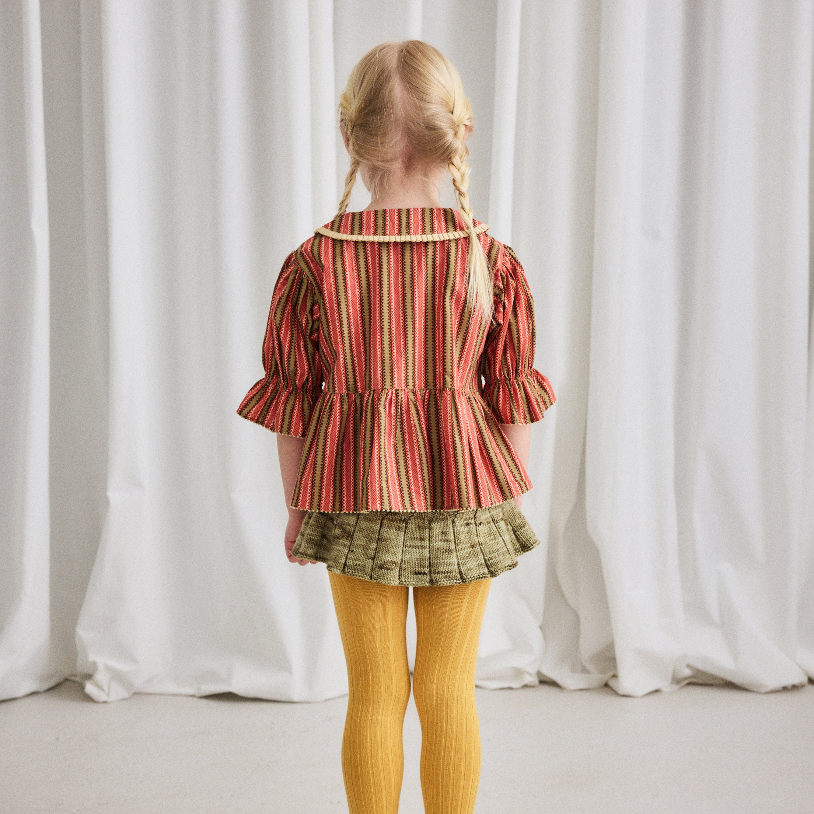 Hand Knit Merino Wool Skating Pond Skirt in green in sizes 2y-10y