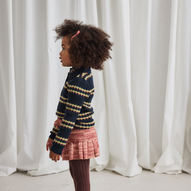 Handknit Merino Wool Skating Pond Skirt - Prairie Rose