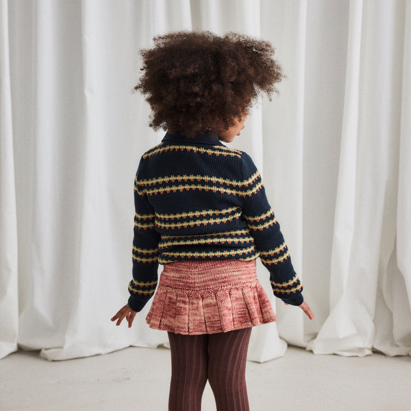 Handknit Merino Wool Skating Pond Skirt - Prairie Rose