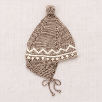 Kids Hand Knit Zig Zag Pointy Peak Hat - Brut