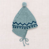 Kids Hand Knit Zig Zag Pointy Peak Hat - Slate