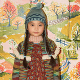 Kids Hand Knit Zig Zag Pointy Peak Hat - Slate