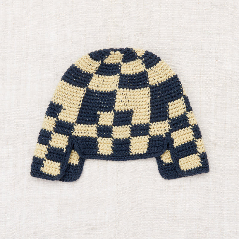 Merino Wool Crochet Checkered Rover Hat - Galaxy