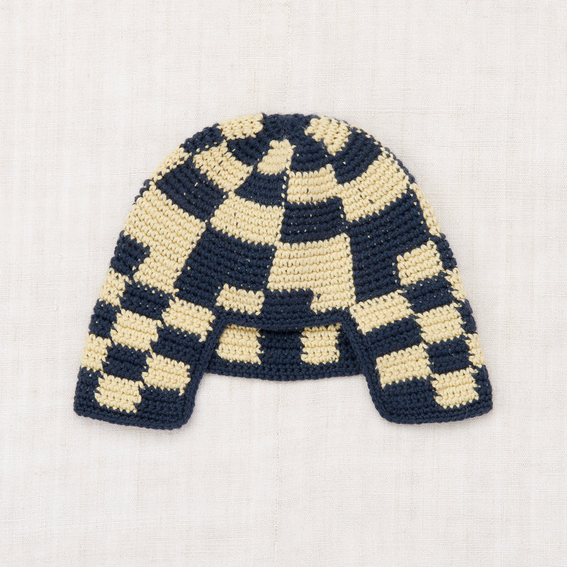 Merino Wool Crochet Checkered Rover Hat - Galaxy