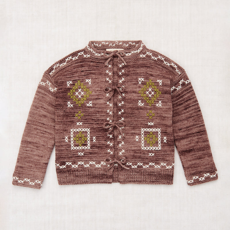 Merino Wool Cross Stitch Bjorn Cardigan - Affogato