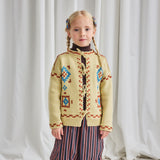 Merino Wool Cross Stitch Bjorn Cardigan - Raffia